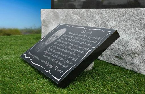 Husband Headstone Plaques with photograph and Memorial verses for Husband