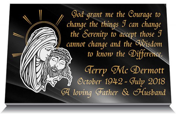 Catholic grave ornaments with Serenity prayer