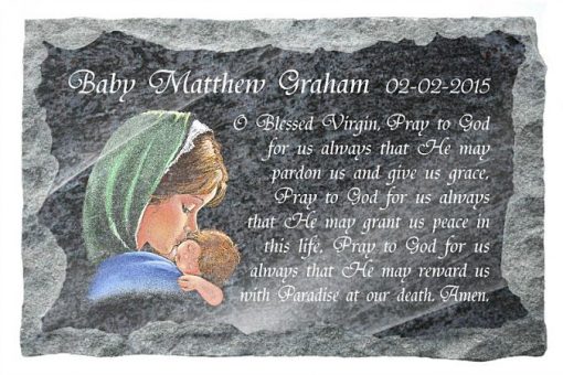 Catholic Grave Markers for babies with the Virgin Mary
