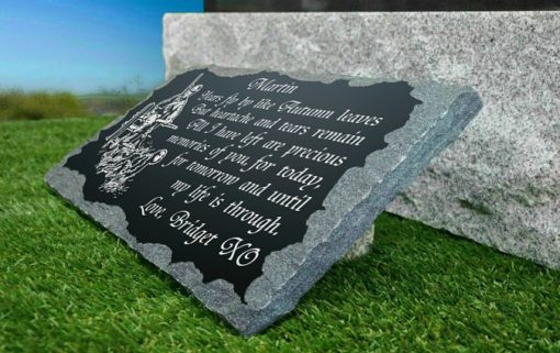 Hunter's Memorial Stone with Personalized memorial poem