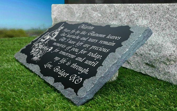 Hunting Memorial Garden Stone - Laser Engraved Slate Stepping Stone For Loss Of Hunter, Dad Or Husband