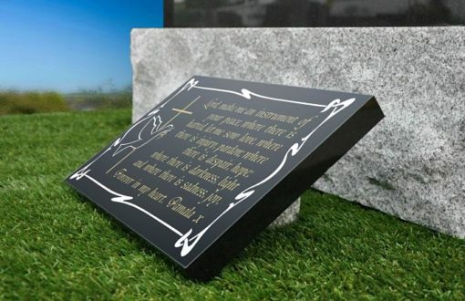 Black Granite Memorial Plaque Picture by Graveside