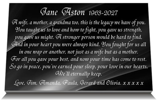 Beautiful grave plaque ideas for Mum with Mother Funeral Poems