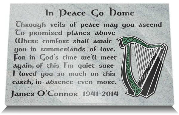 Irish Memorial Plaques with Irish Funeral Prayers