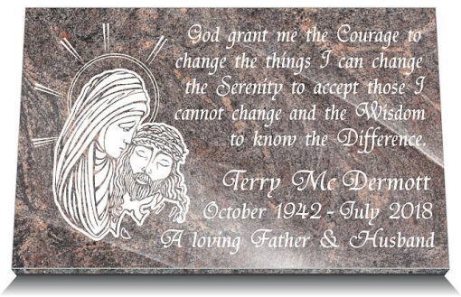 Virgin Mary and Jesus Plaque for grave