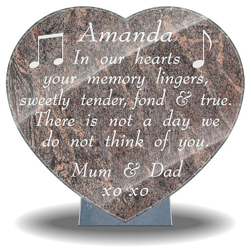 Daughter's Music heart Gift for Headstone