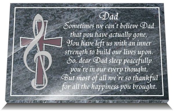 Memorial Gifts for Gravestones with Music Note Cross