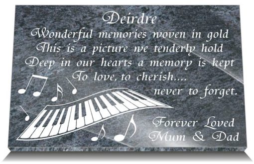 Piano Keys grave plaques for gravestones