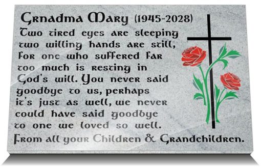 Grandmother Sympathy Messages for Headstones and Memorial Plaques