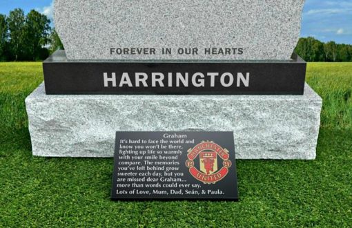 Manchester United Gravestone Plaques and grave ornaments