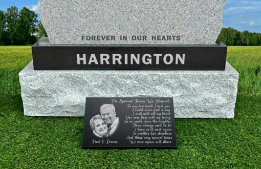 Grave Ornament for Husband with mum and dad headstone photo