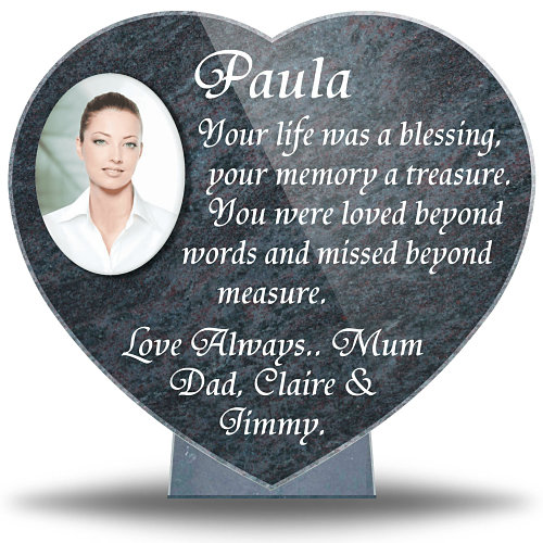 Granite Memorial Plaques for Graves with photo
