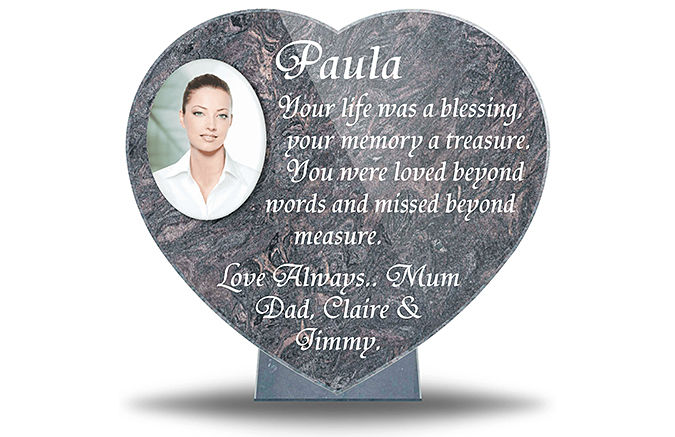 Heart-shaped ideas for cemetery plaques