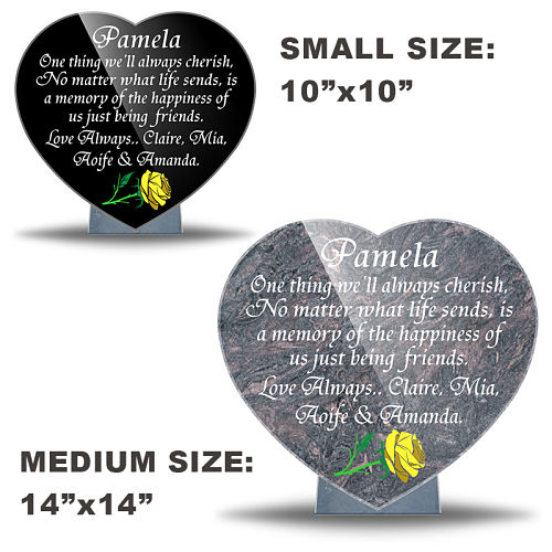 Best friend ornaments for graveside made from granite for outdoor use